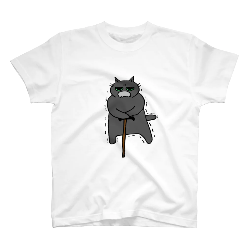 惑星ぽっぷぽーーーんのよぼよぼ黒猫ちゃん Regular Fit T-Shirt