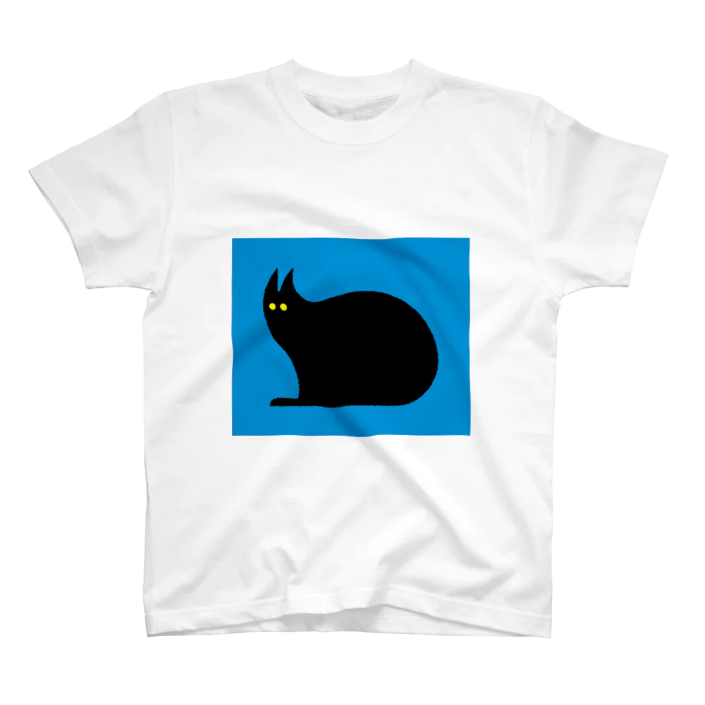 白旗の黒猫（青） スタンダードTシャツ