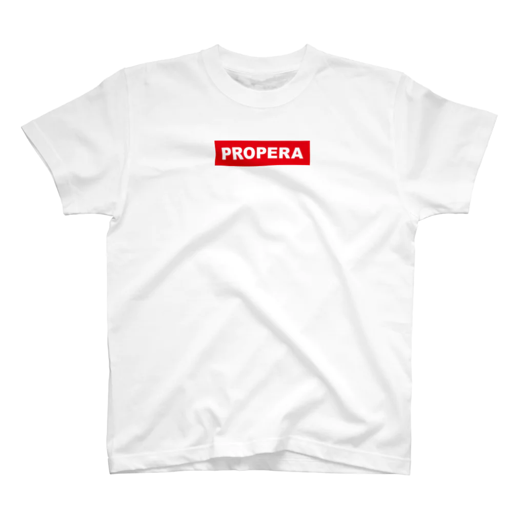 PROPERA GOODSのPROPERA 赤BOX文字 Regular Fit T-Shirt