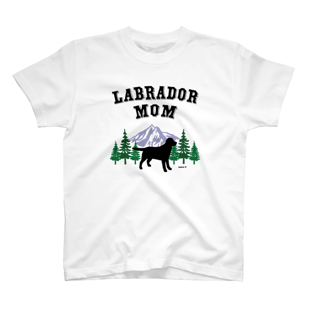 ハッピー・ラブラドールズのLabrador Mom ブラックラブラドール スタンダードTシャツ