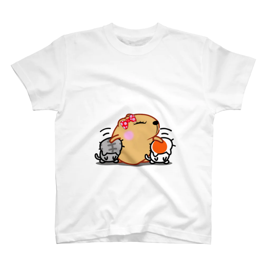 きゃぴばら倶楽部のきゃぴばら女子部ゆるねこ【ぺこり】 Regular Fit T-Shirt