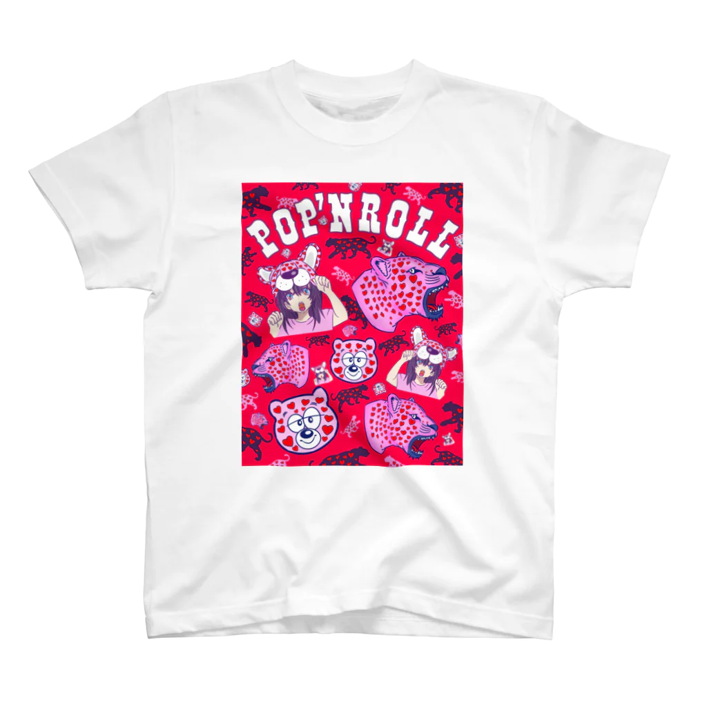 POP'N ROLLのpop'nrollのヒョウ柄 Regular Fit T-Shirt