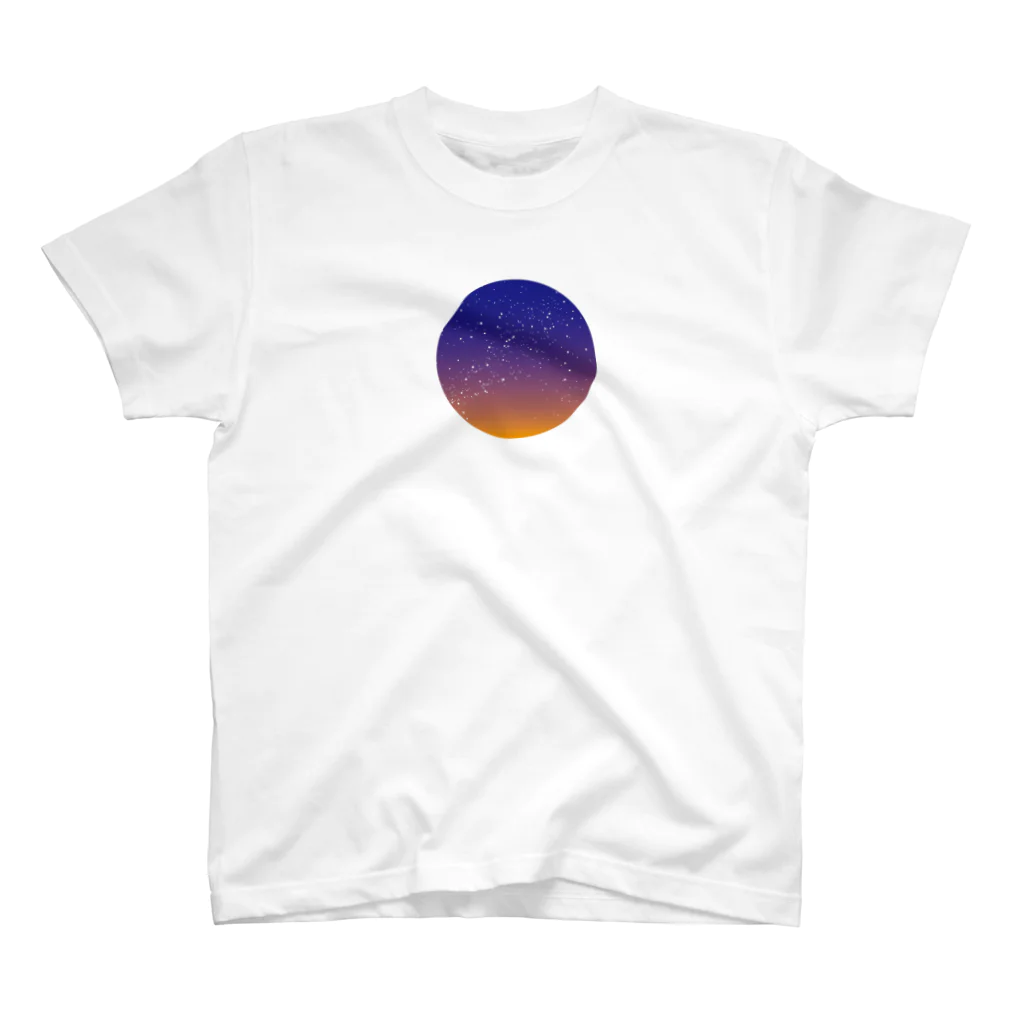 木村兄弟雑貨店の宵の空の星空Tシャツ スタンダードTシャツ