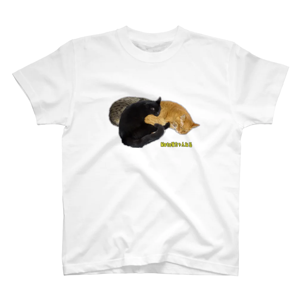 Moto@猫とバイクのVideologの3猫団子 スタンダードTシャツ