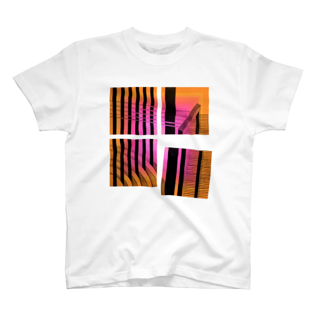 ・＿◇Geometryの3dLines_bicolor Regular Fit T-Shirt