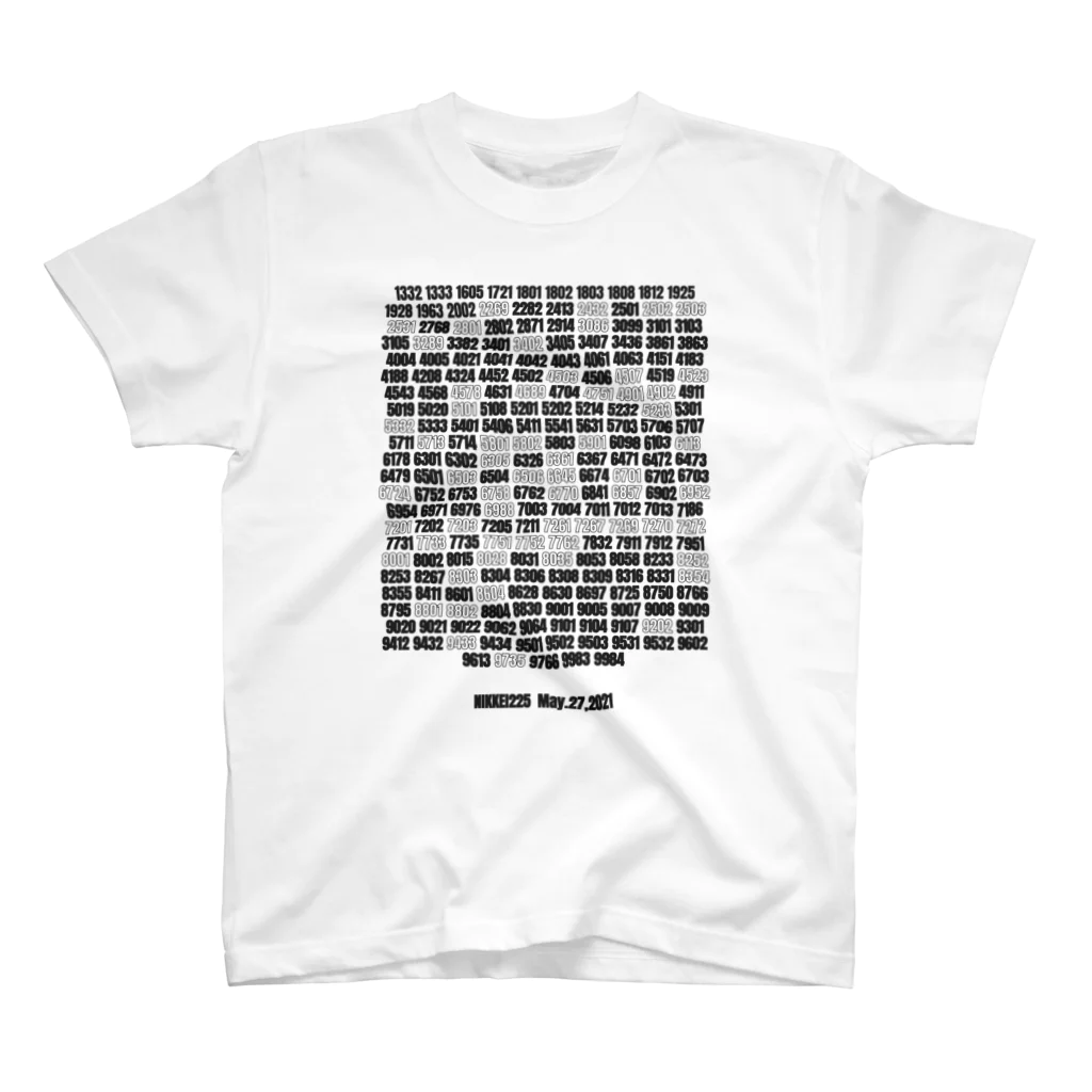 かぶてぃのNIKKEI225 証券コード一覧 （2021/05/27） スタンダードTシャツ