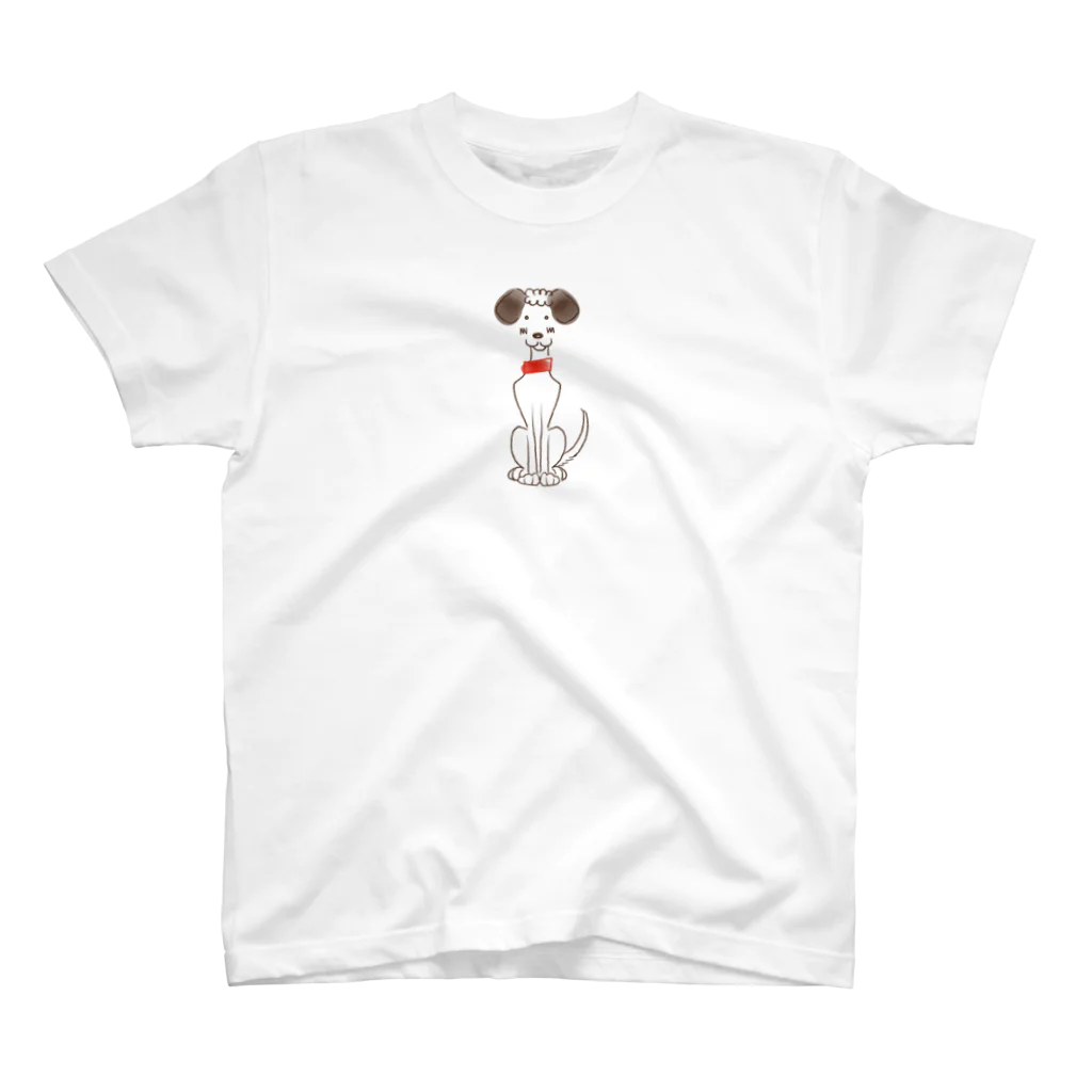 BeArtSuzumaruの赤いチョーカーわんこ　ベンくん スタンダードTシャツ