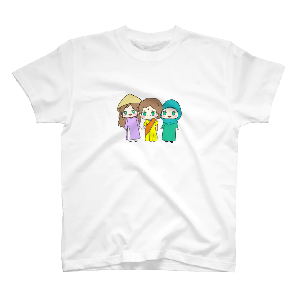 ゆるキャラ屋🐒のベトナム・インド・インドネシア衣装🌏✨ スタンダードTシャツ