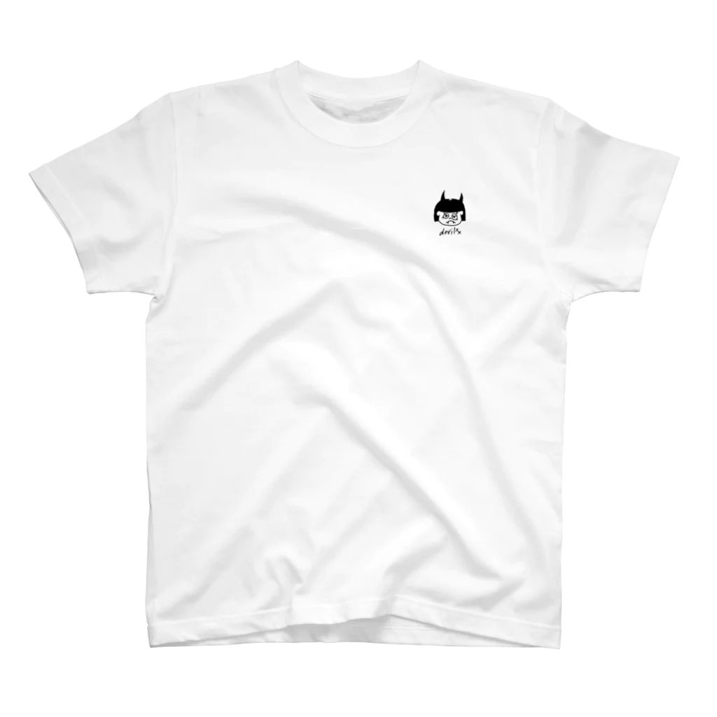 Blowの“ご機嫌ナナメ” デビルちゃん Black logo Regular Fit T-Shirt
