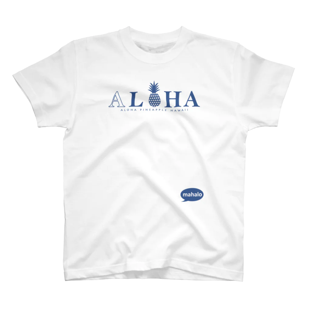 aloha_pineapple_hawaiiのパイナップル ALOHA 吹き出しマハロ 046 スタンダードTシャツ