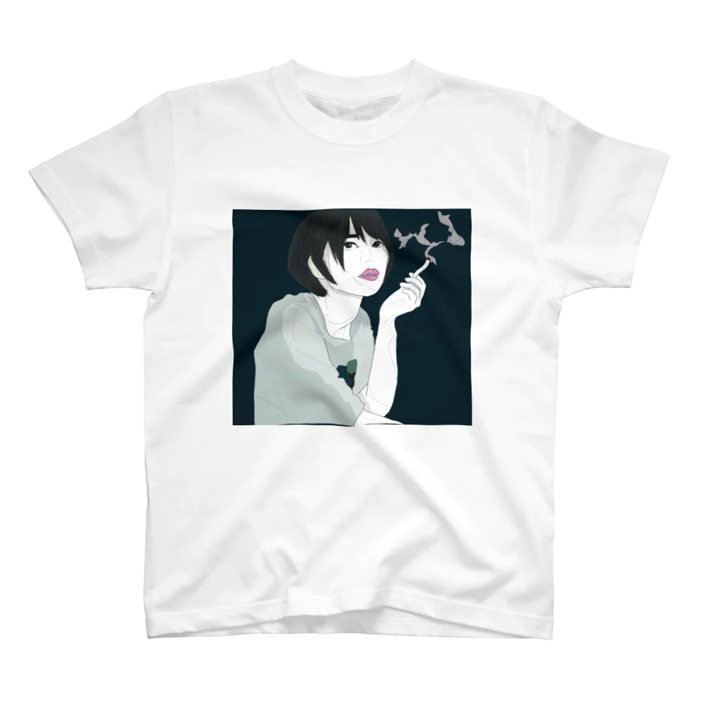 jiro_jiroのタバコ女子 Regular Fit T-Shirt