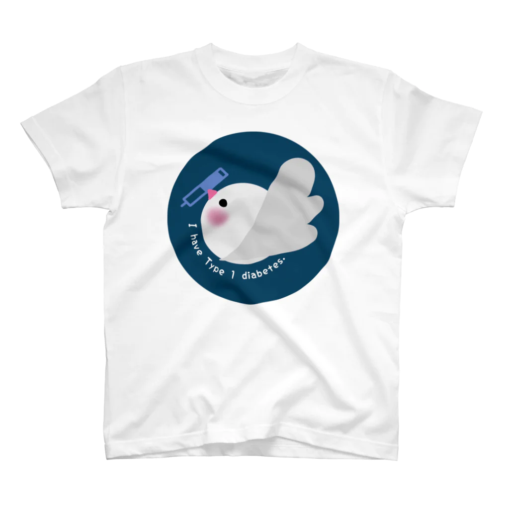 文鳥屋さんの1型糖尿病文鳥デザインロゴマーク Regular Fit T-Shirt