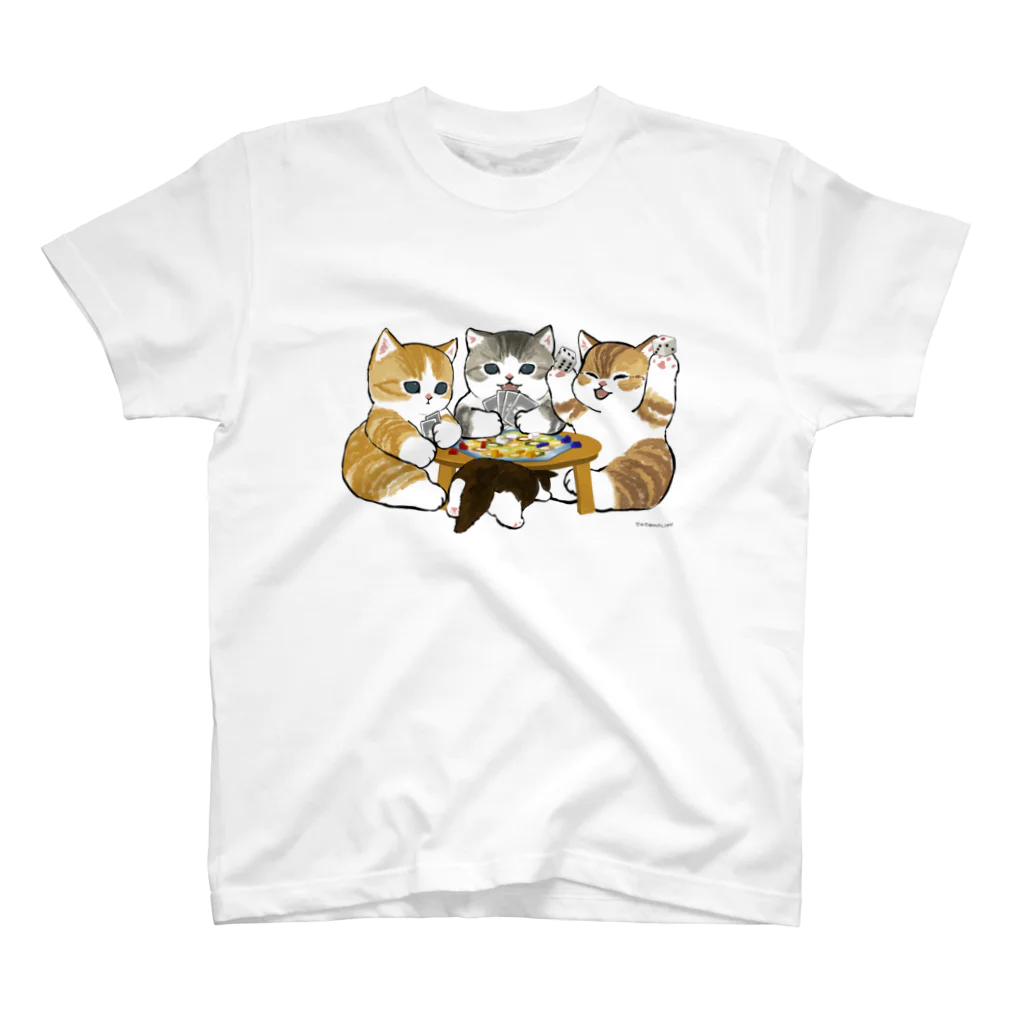 ボードゲームショップあそびばのボードゲームであそぶ猫 スタンダードTシャツ