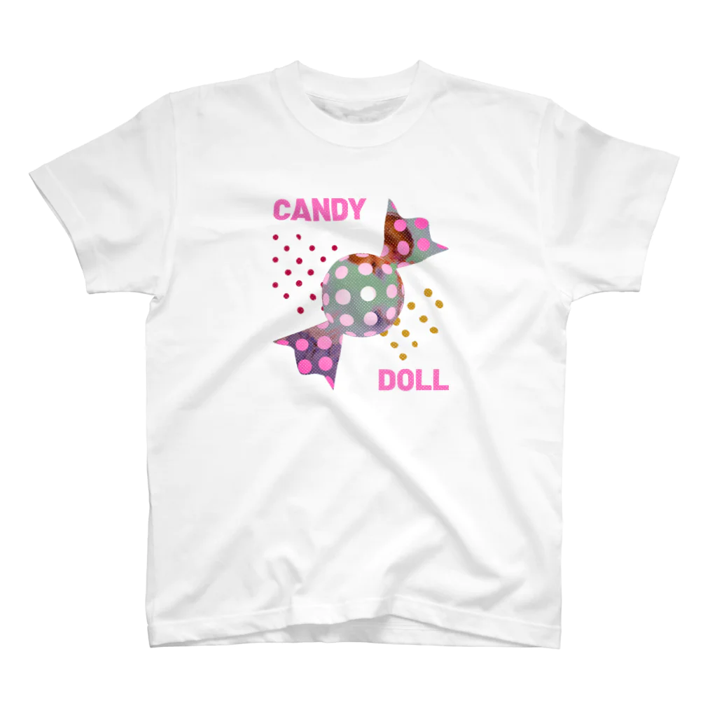 ひろはなラボ - HiroHanaLabのキャンディドール オン ピンク - Candy Doll on Pink スタンダードTシャツ