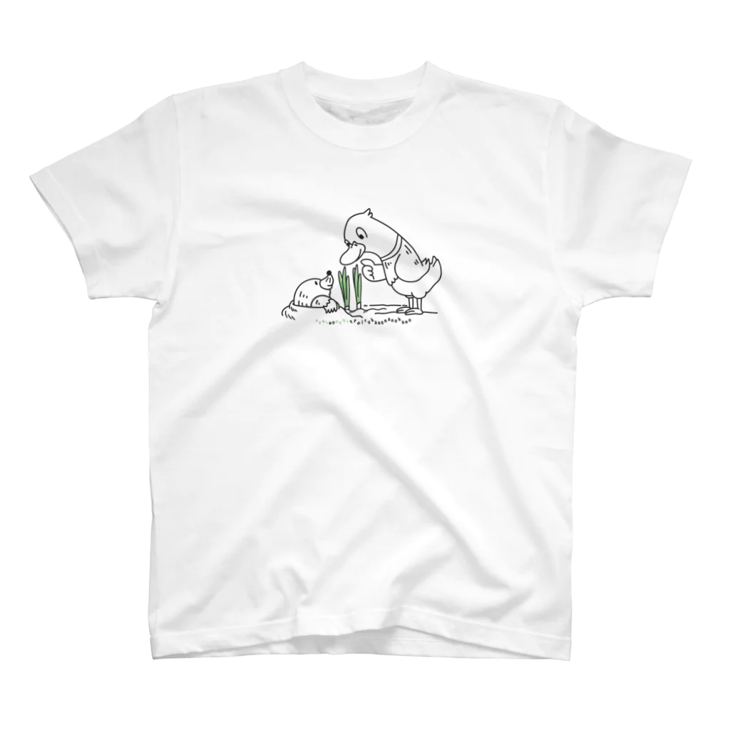 イラスト MONYAAT のネギを値切っている鴨カモかもカモ M スタンダードTシャツ