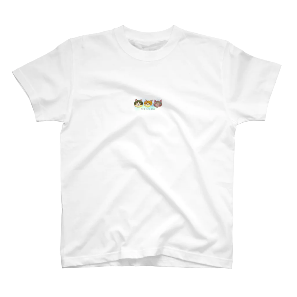 男木島にゃんこグッズの夕陽と猫の家’s Regular Fit T-Shirt