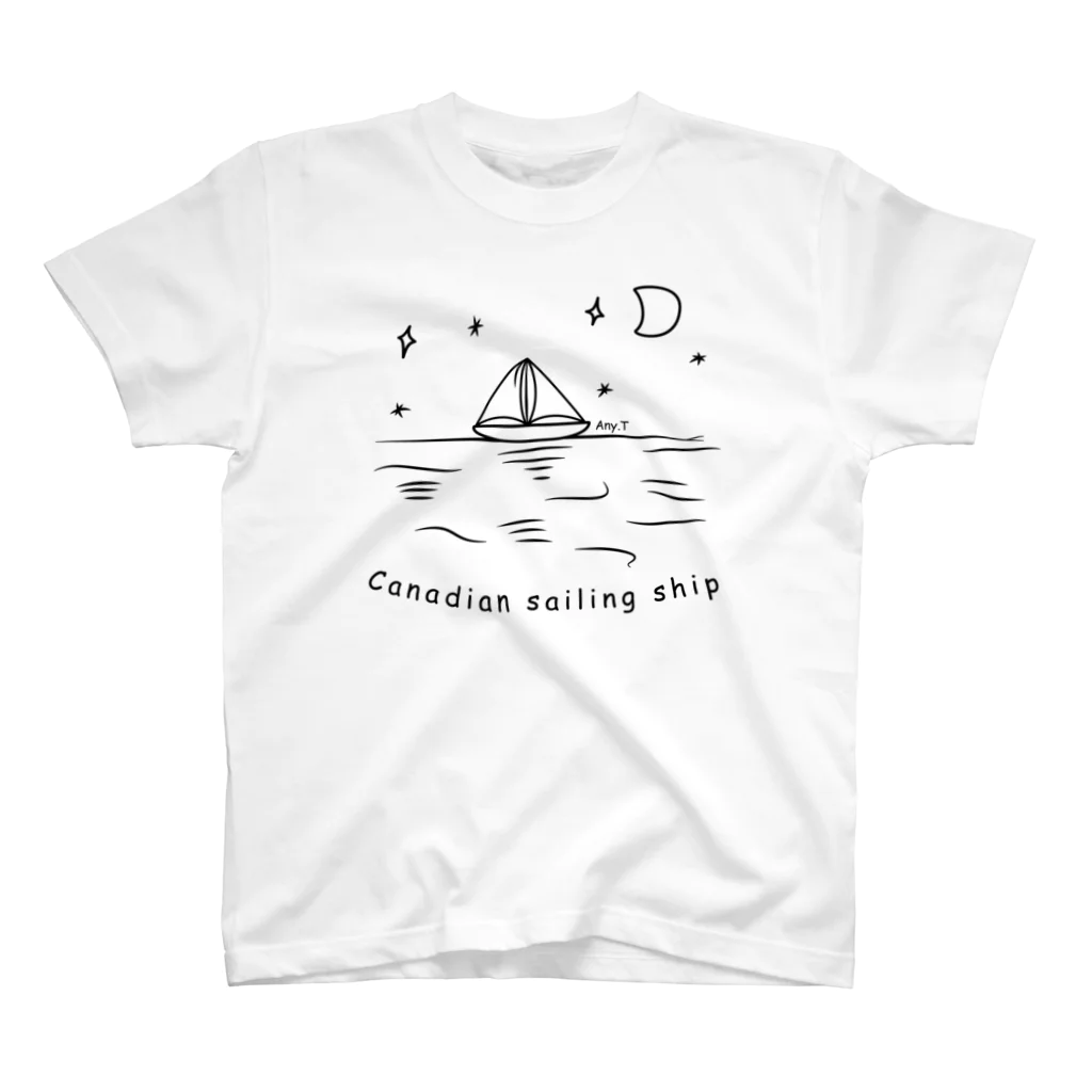 松や SUZURI店のCanadian sailing ship Regular Fit T-Shirt