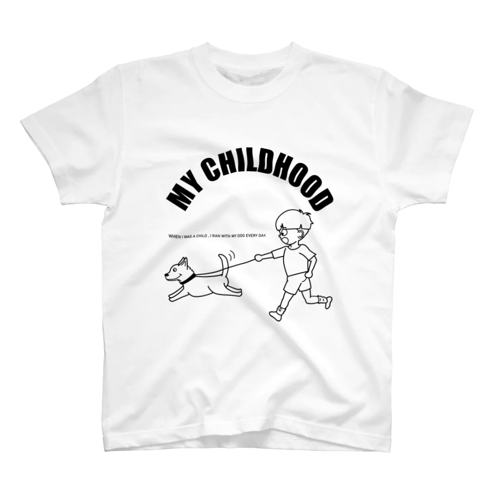 MY CHILDHOODのMY CHILDHOOD BLACK Regular Fit T-Shirt