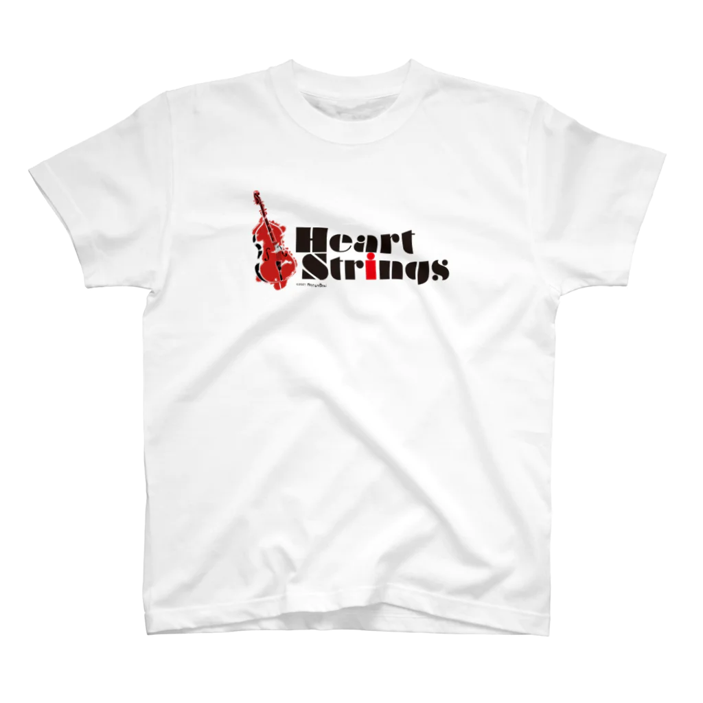 あおちゃん商会のHeart Strings (woodbass) Red Regular Fit T-Shirt