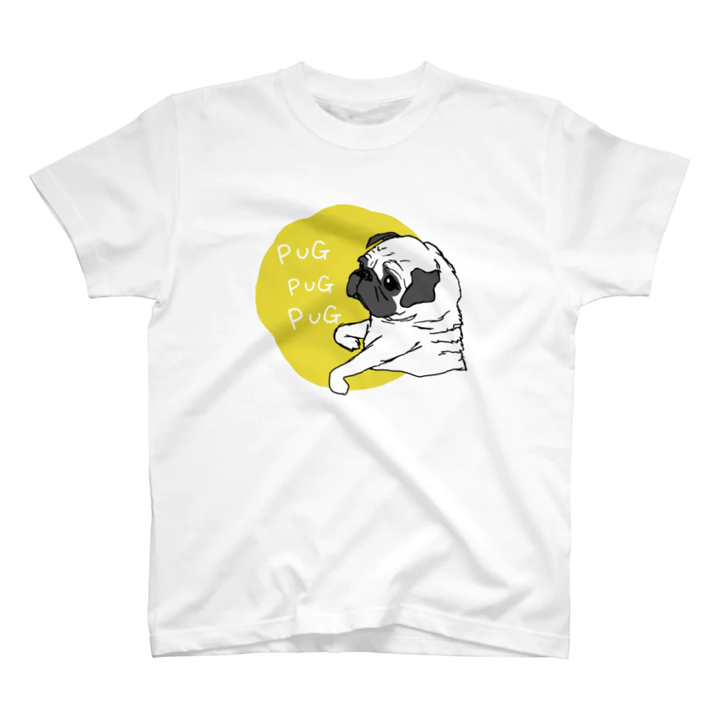 Ayumi HIdakaのPUGPUGPUG フォーン✖️イエロー Regular Fit T-Shirt