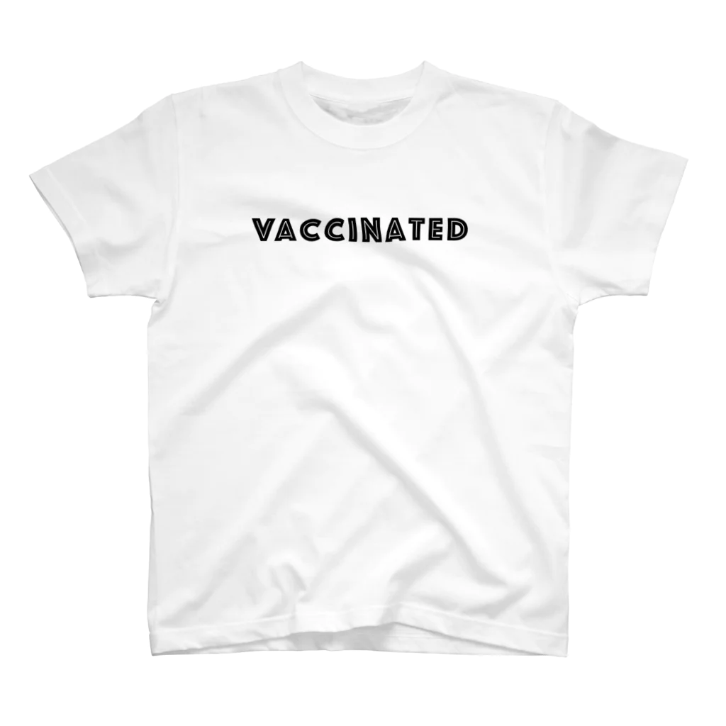 mincora.のワクチン接種済 VACCINATED　- black ver. 01 - Regular Fit T-Shirt