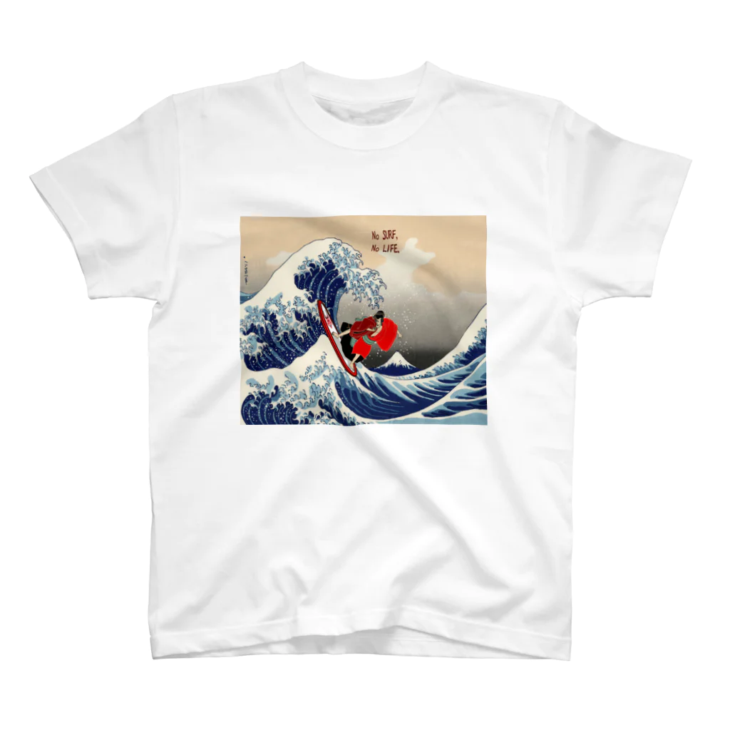 Shu-s ArtworksのThe Great Wave off Kanagawa(KABUKI-MONO) Regular Fit T-Shirt