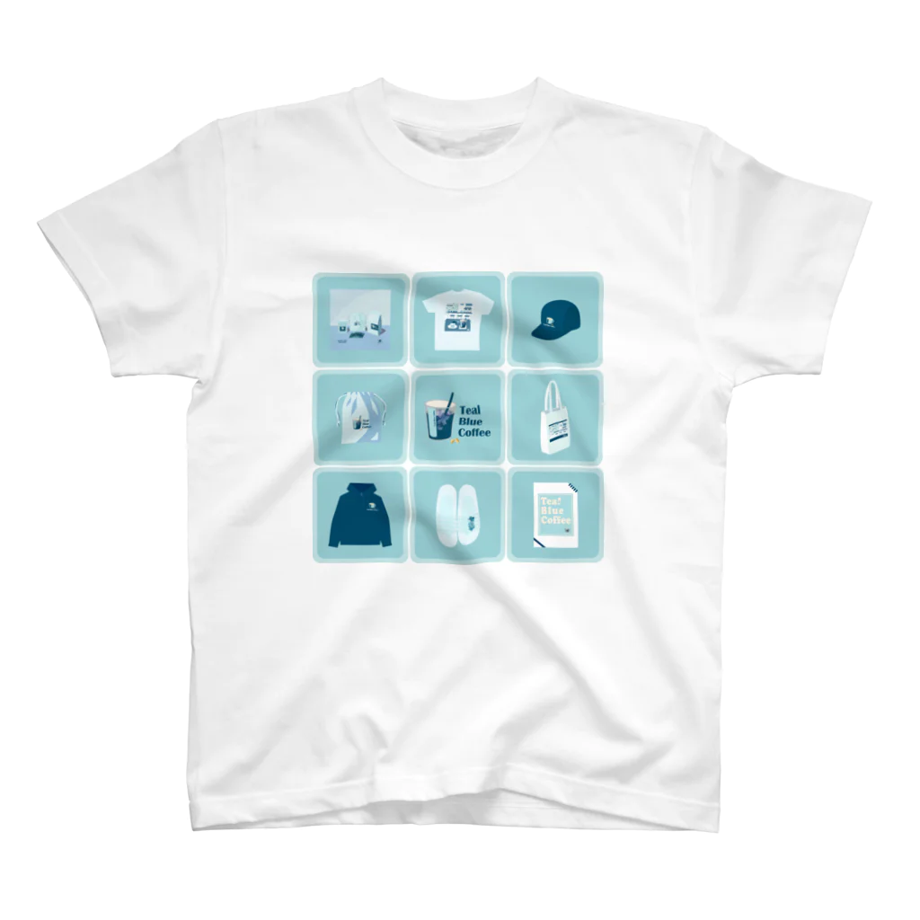 Teal Blue CoffeeのTealBlueItems _Cube BLUE Ver. Regular Fit T-Shirt