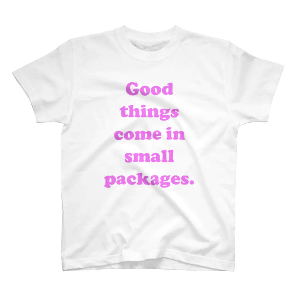 牛のTシャツ屋のGood things come in small packages.(pink) スタンダードTシャツ