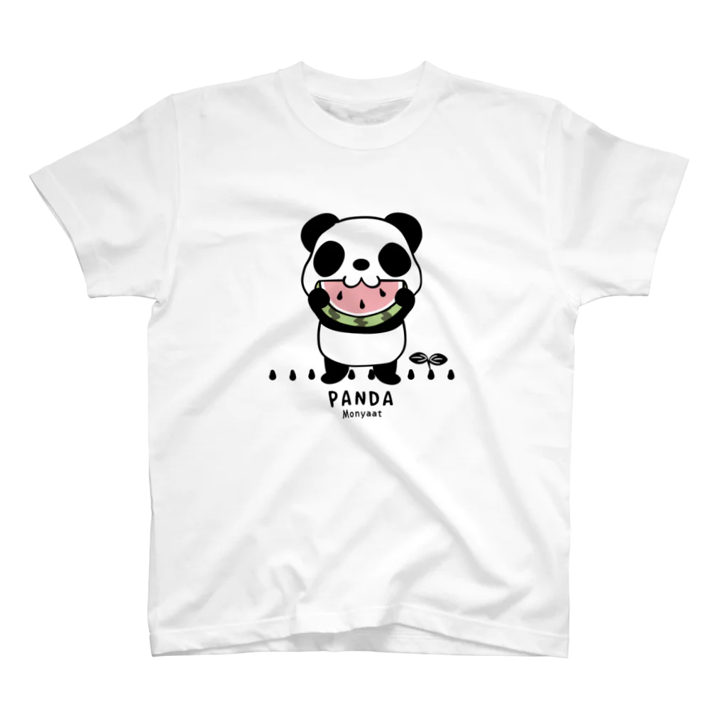 イラスト MONYAAT のスイカを食べるパンダちゃん C スタンダードTシャツ