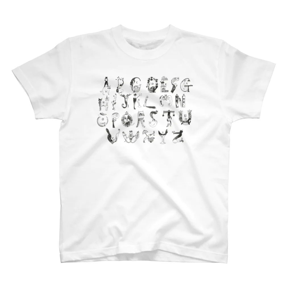 キムラトモミの猫文字のアルファベット スタンダードTシャツ