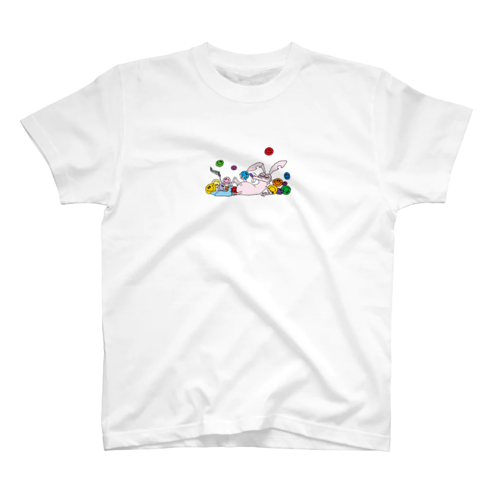 POPCORN のカラフルスマイルネズミィ Regular Fit T-Shirt