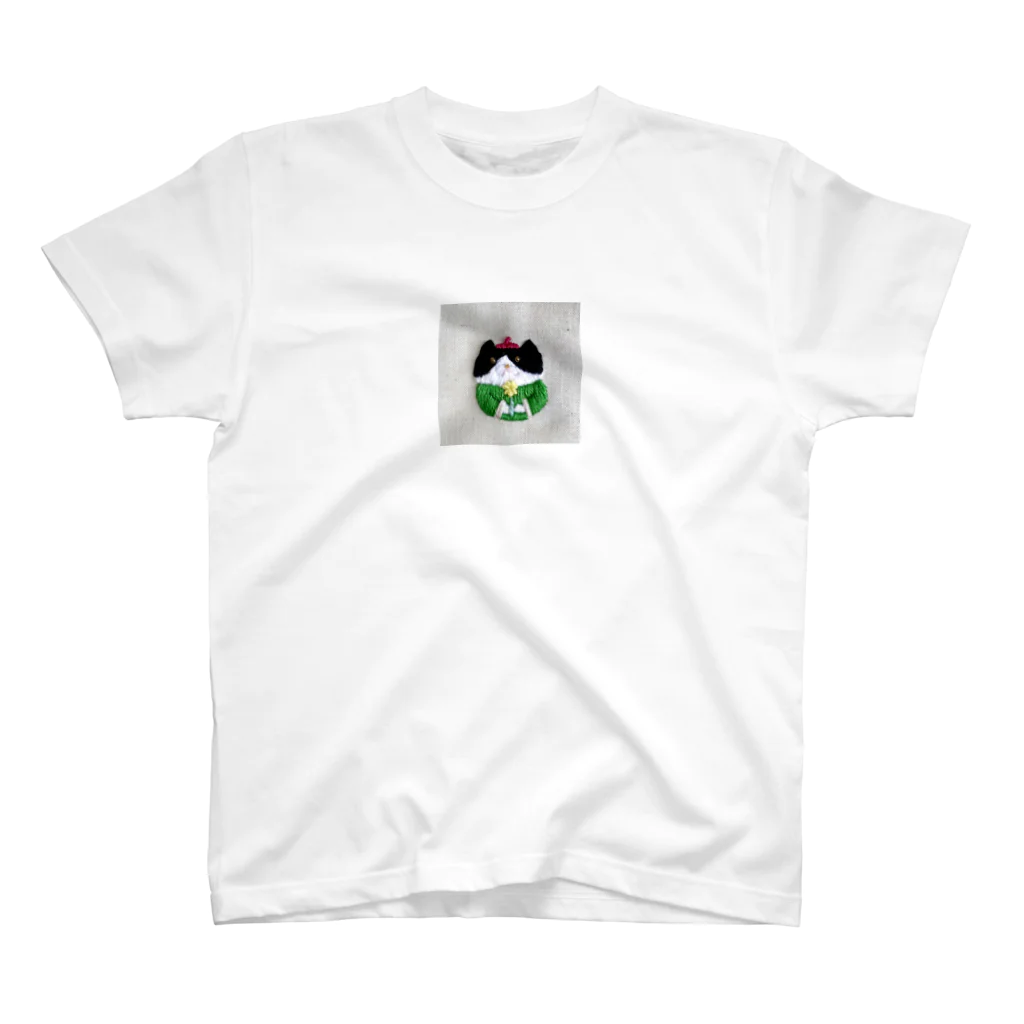chimat.の花をもった猫さん（Green） Regular Fit T-Shirt