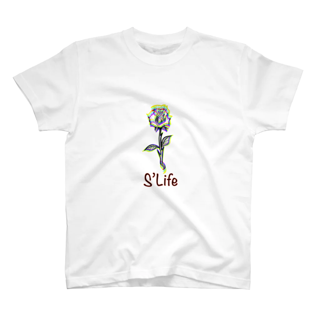 S.LIFEのボヤける薔薇 スタンダードTシャツ