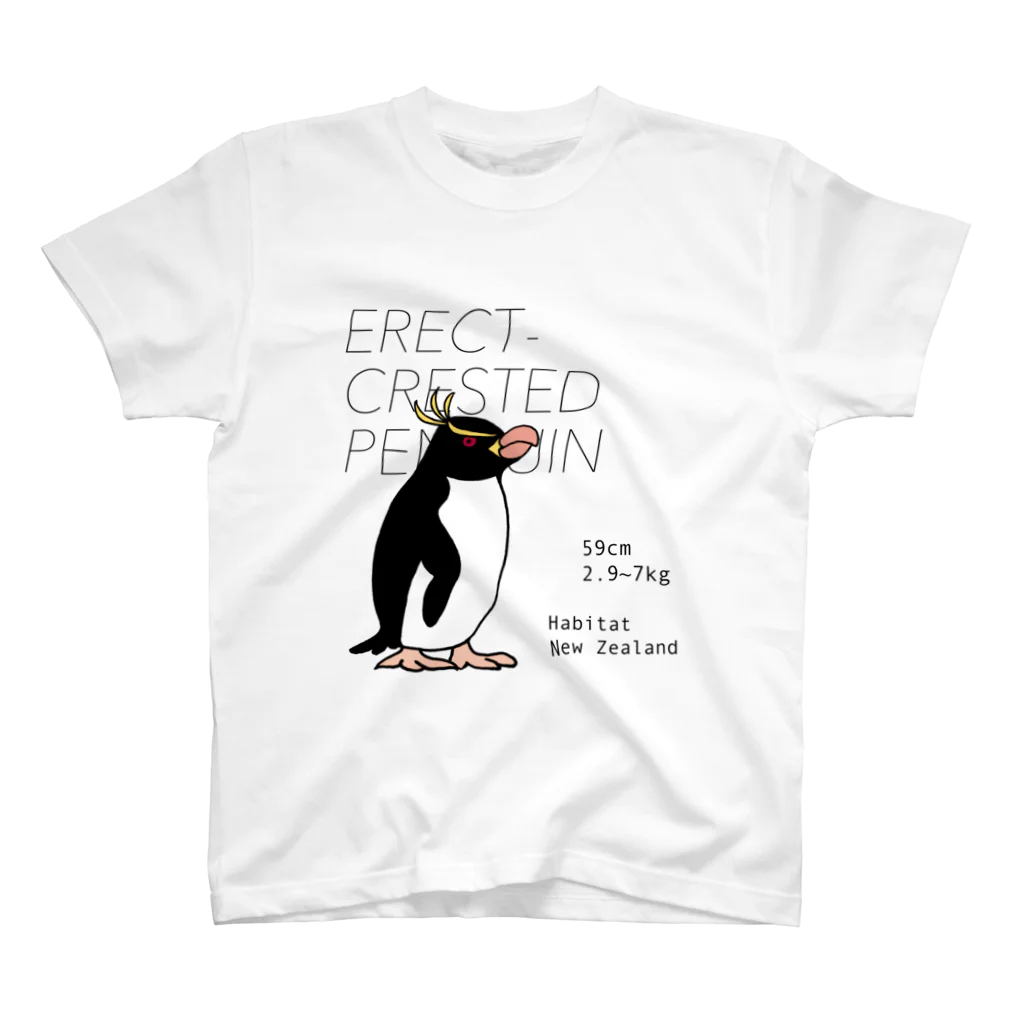 空とぶペンギン舎のマユダチペンギン スタンダードTシャツ