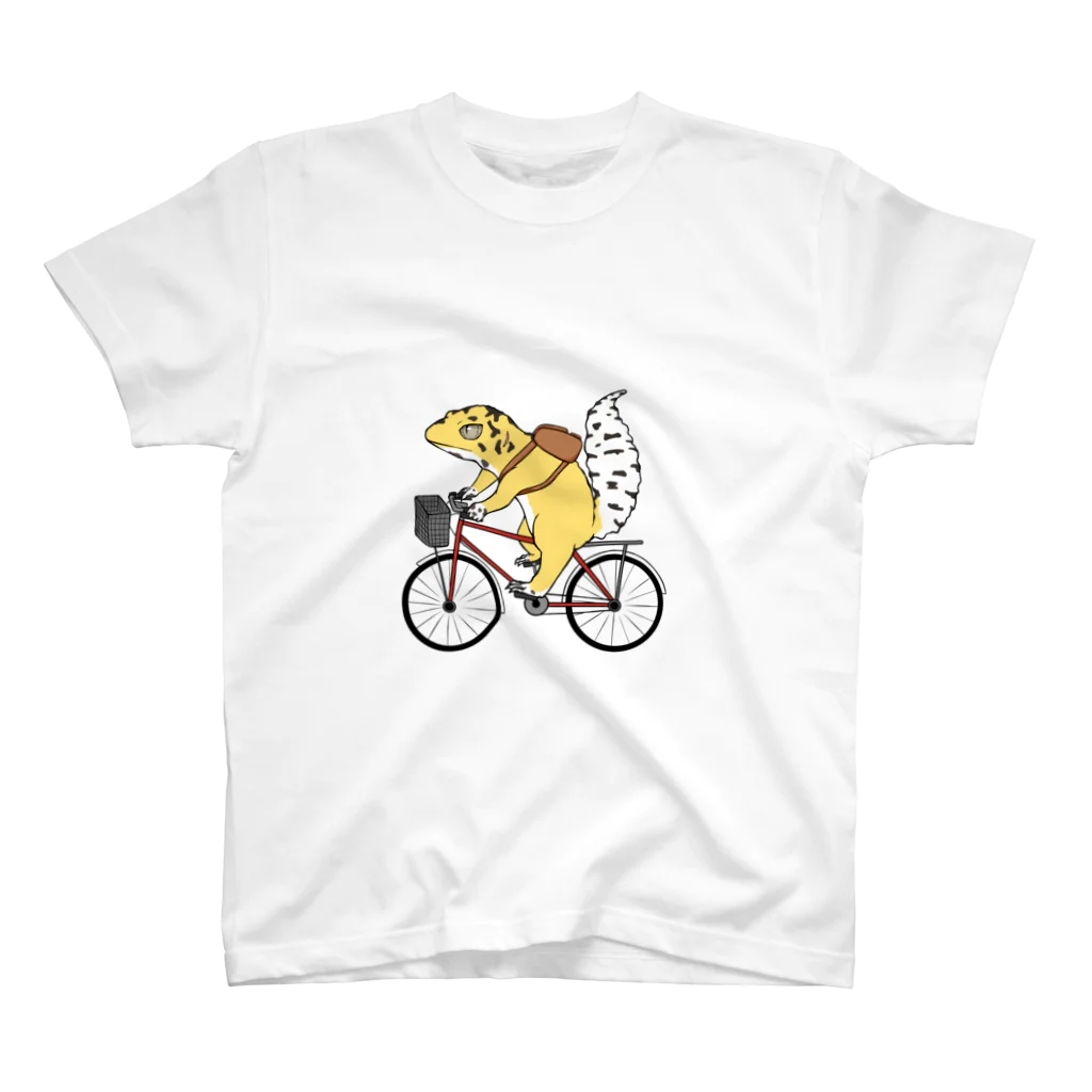 イモリのしっぽ　SUZURI支店のレオパTシャツ(自転車) スタンダードTシャツ