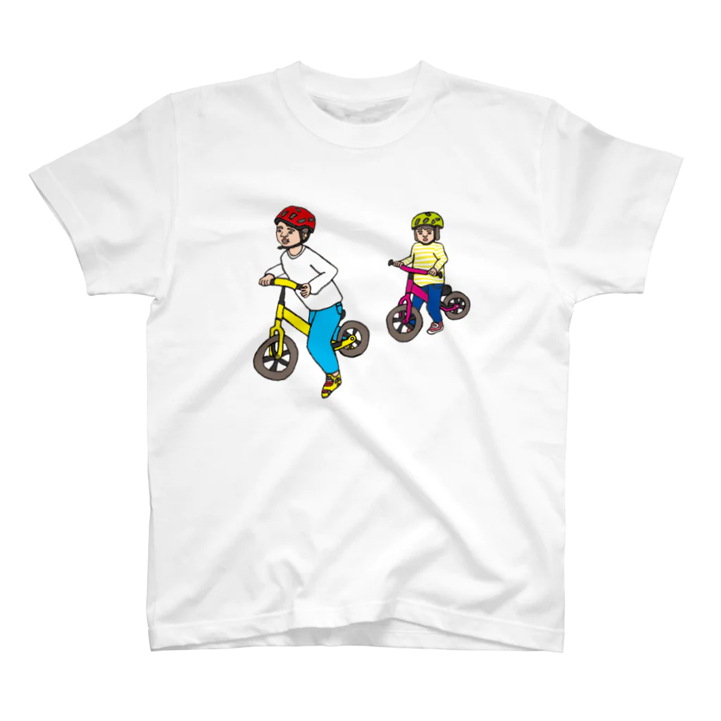 Yukino1118｜イラストレーターの自転車に乗る子供2人 スタンダードTシャツ