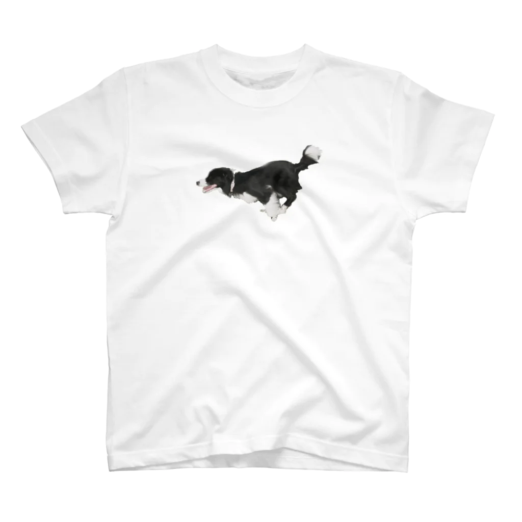 犬の生活が第一の走るボーダーコリー千ちゃん Regular Fit T-Shirt