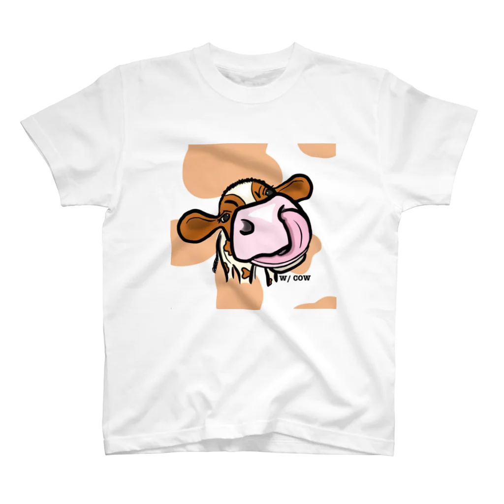 W/ COWの鼻ぺろ⭐︎ホルレッドちゃん スタンダードTシャツ