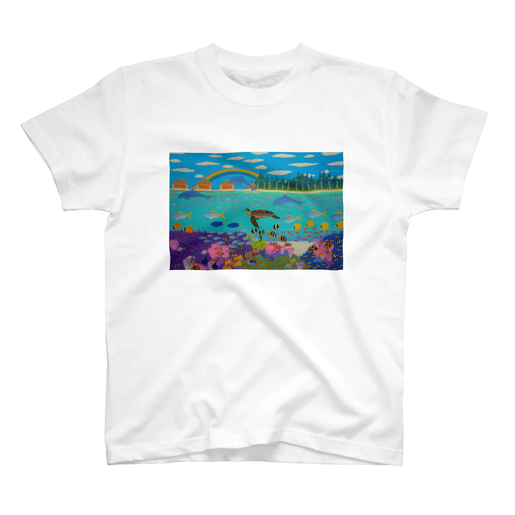 Junie貼り絵グッズのニューカレドニアのサンゴ礁 スタンダードTシャツ