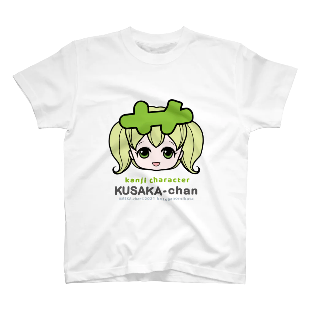 漢字キャラクターあめかちゃんのくさかちゃん close-up Regular Fit T-Shirt