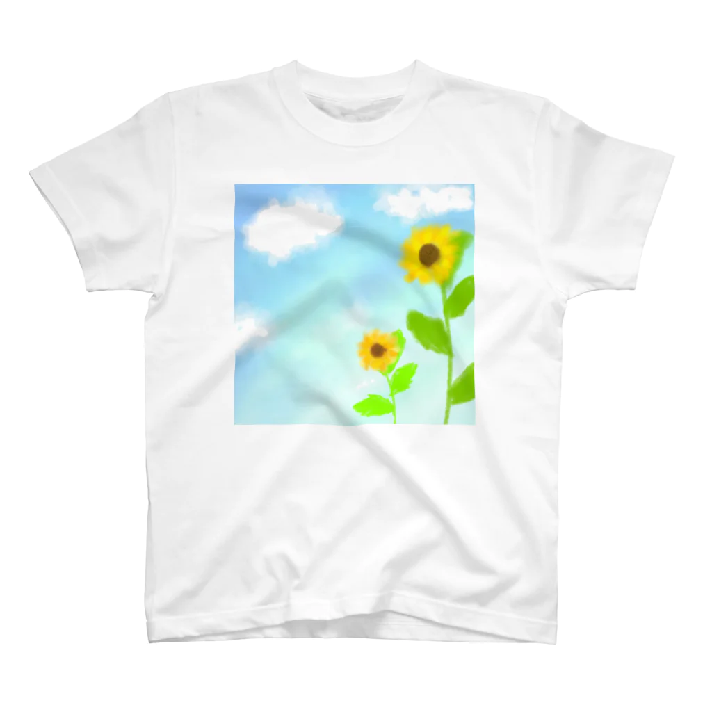 Lily bird（リリーバード）の青空とひまわり Regular Fit T-Shirt
