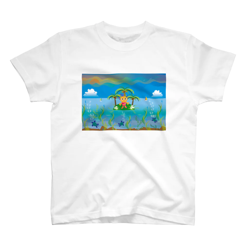 ジルトチッチのデザインボックスのクレコちゃんのウミガメと過ごす夏の一日 Regular Fit T-Shirt