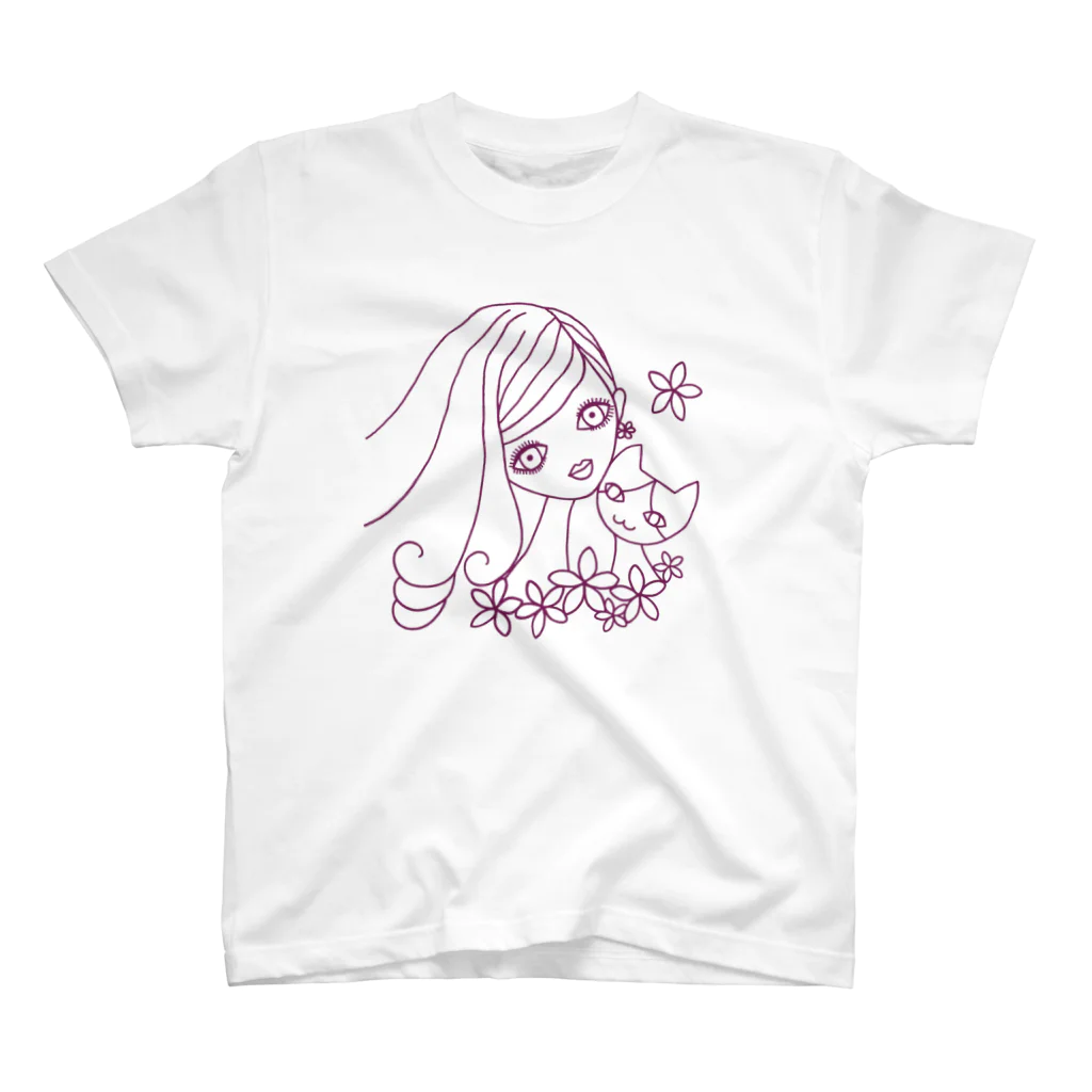 neko*neko*の猫と女の子 2 スタンダードTシャツ