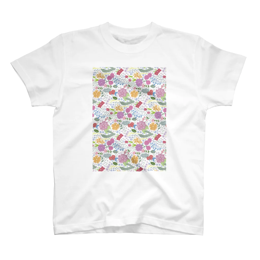 stica patterns.のパステル花畑のパターン スタンダードTシャツ