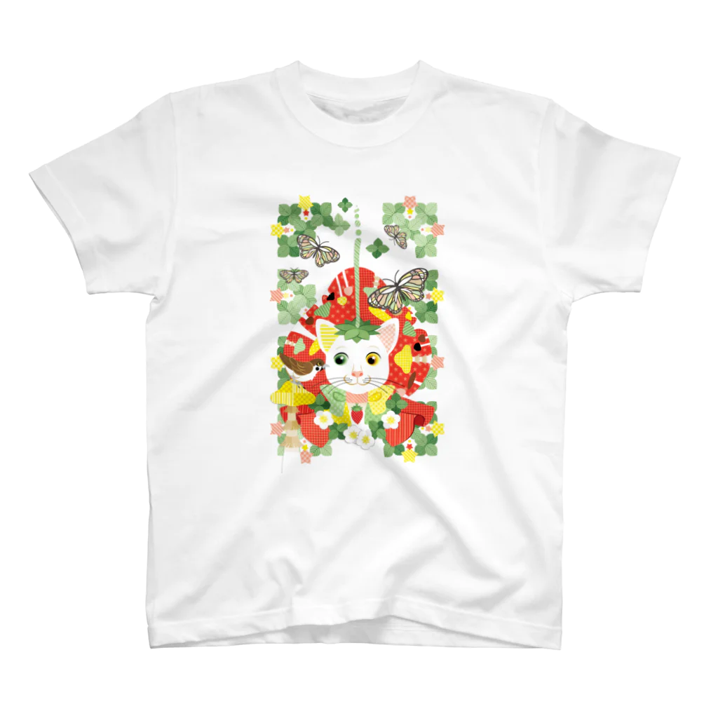 ねことりむし★CAT BIRD INSECTの苺大福／Strawberry Daifuku スタンダードTシャツ