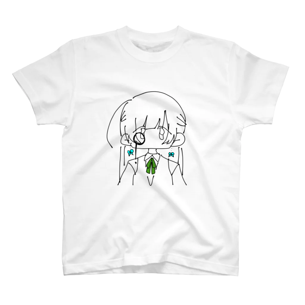 宛無の緑リボンの文学少女 スタンダードTシャツ