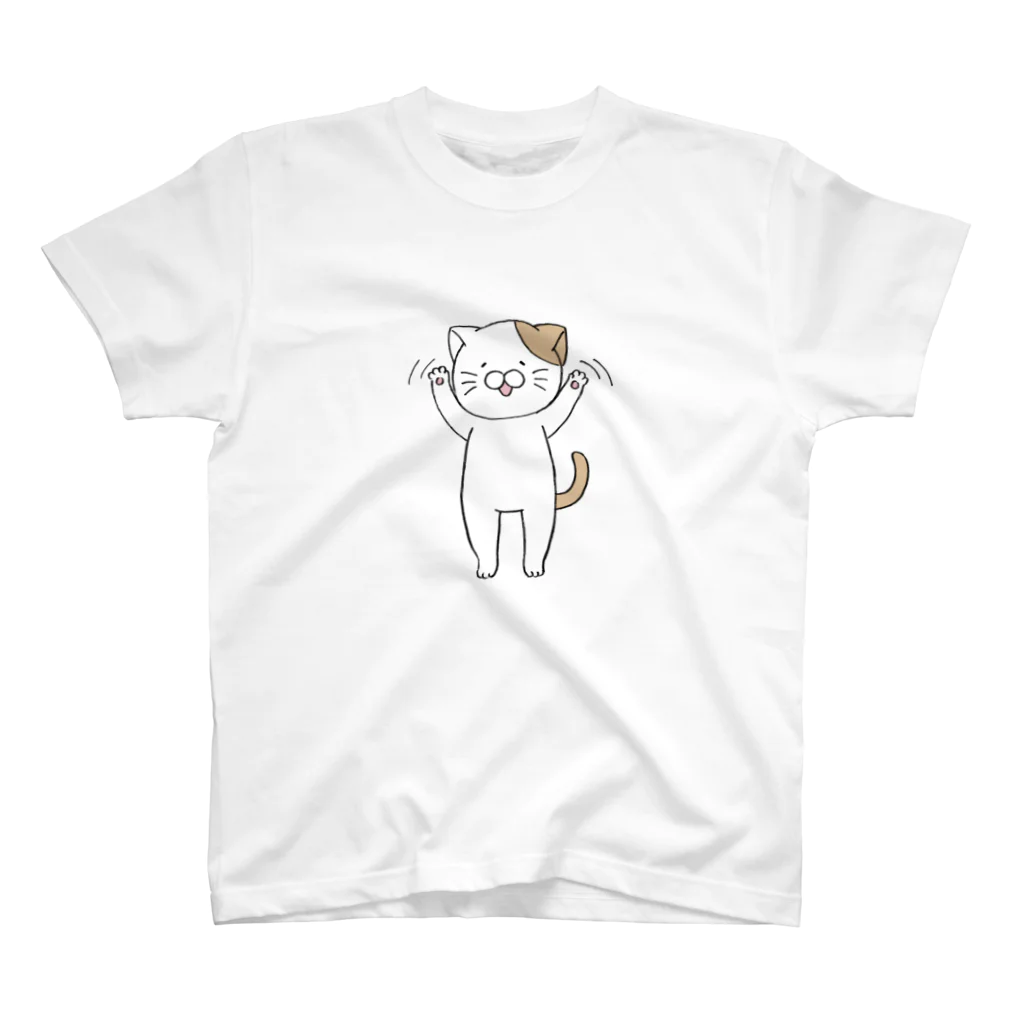 神崎なまりの手を振る猫 スタンダードTシャツ