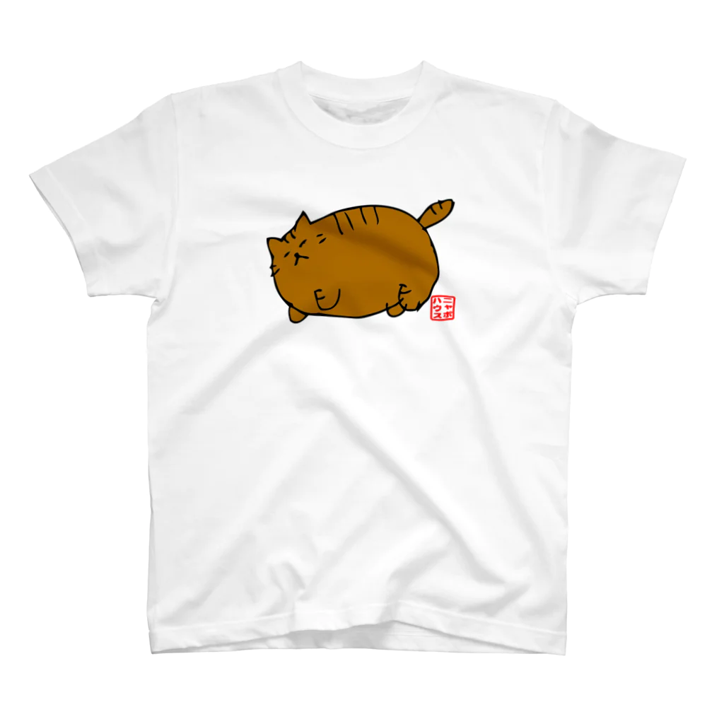 ニャポハウス（NEKO）のデブ猫ニャポポさん(ハンコ) スタンダードTシャツ