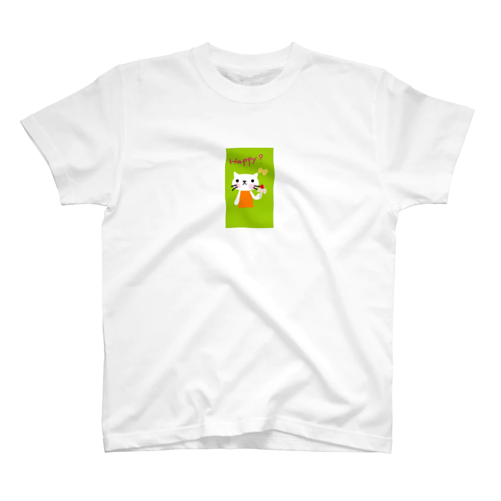 ぽんたのしっぽのシロねこにゃん スタンダードTシャツ