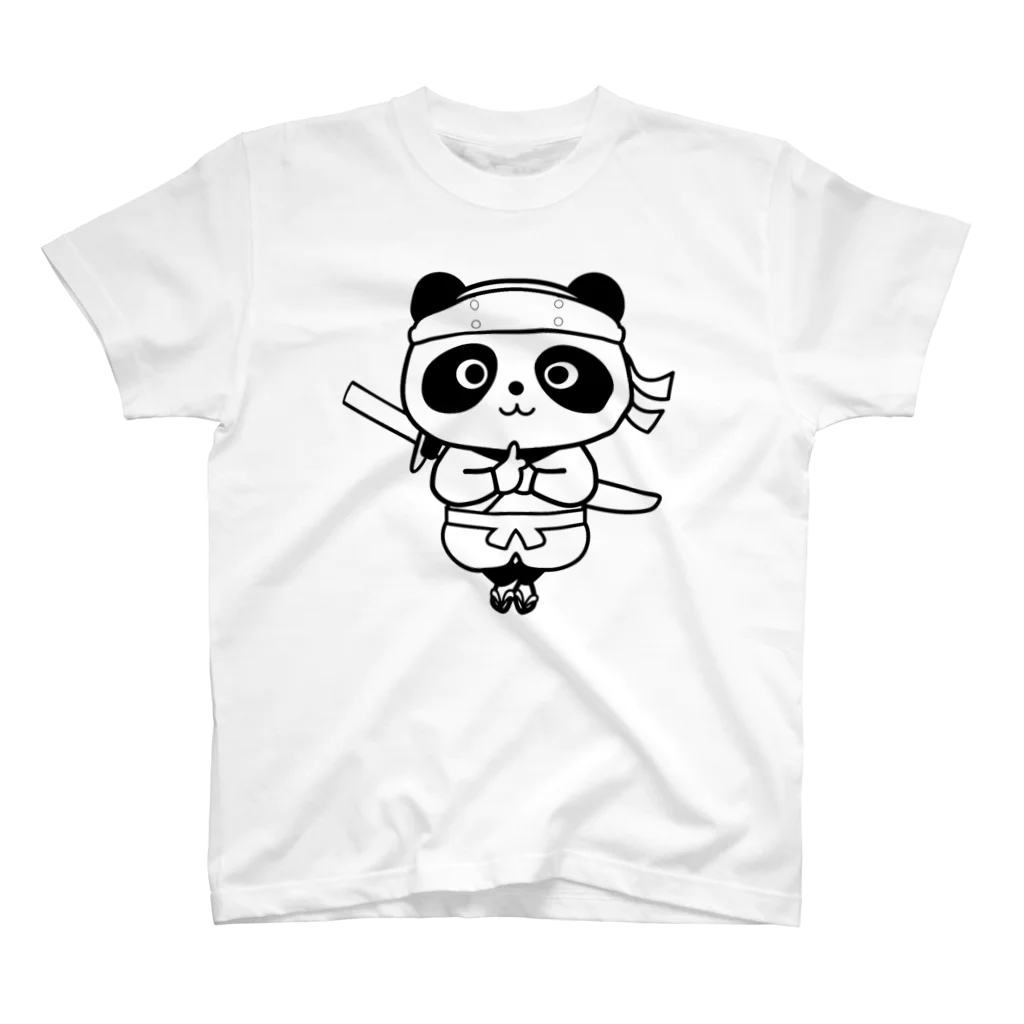 🐼コミックパンダ🐼【オンラインショップ】のパンダくん（モノクロ） スタンダードTシャツ